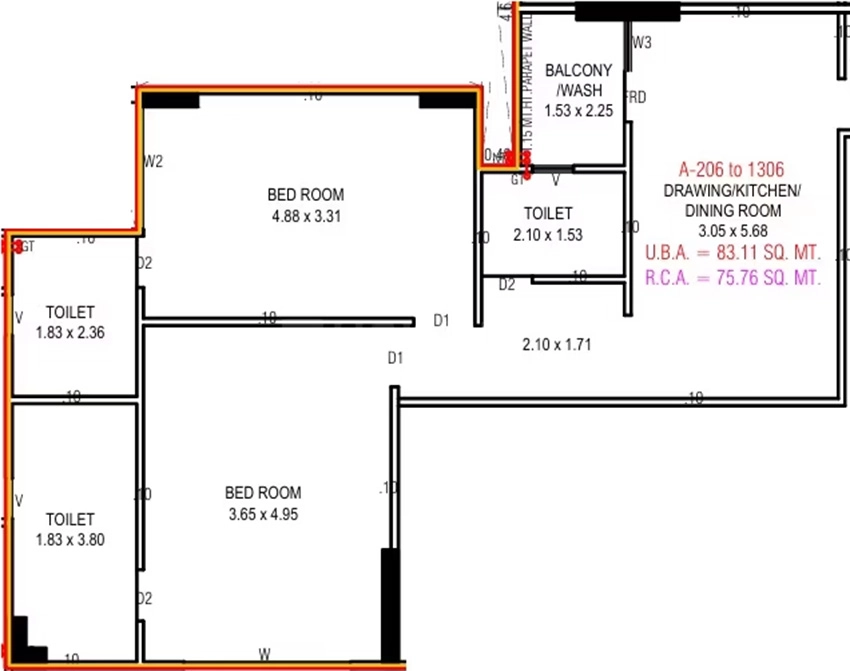 2 BHK Flat in Meras Azzaro in Gota, Ahmedabad - Image 912531