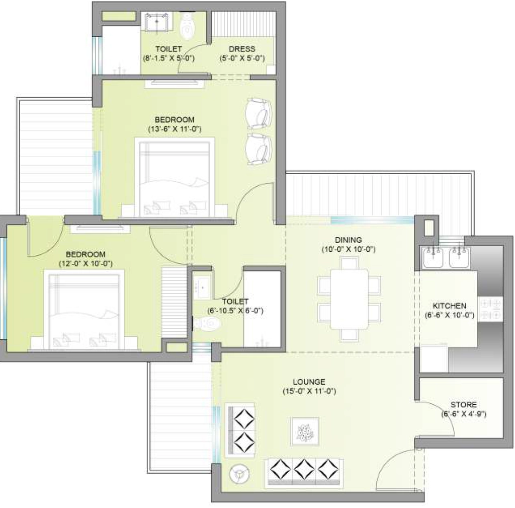 2 BHK Flat in RKM Ishaan Heights in Mohali, Chandigarh - Image 912558