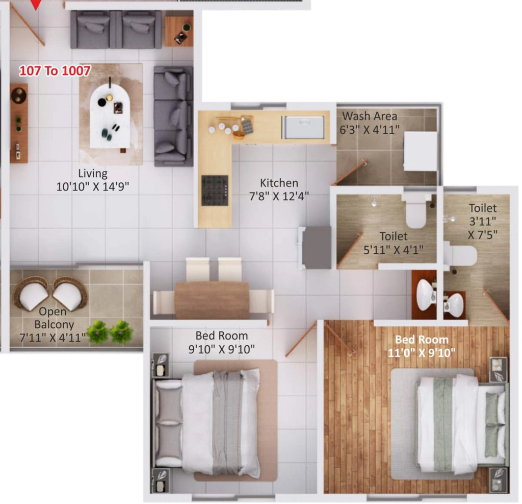 2 BHK Flat in Maytas Atharva Residency in Narsala, Nagpur - Image 912861