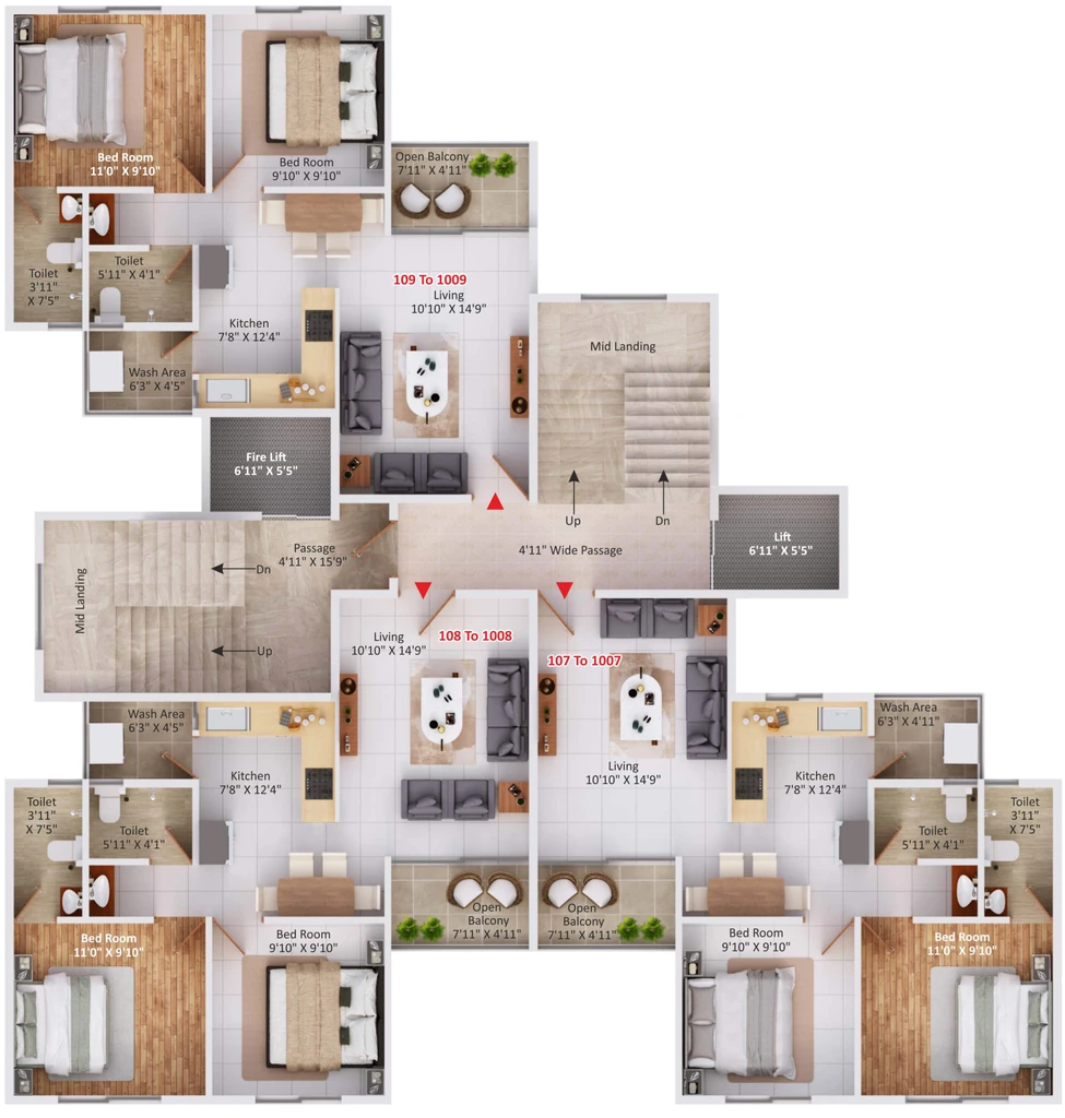 Floor Plan of Maytas Atharva Residency in Narsala, Nagpur - Image 391307
