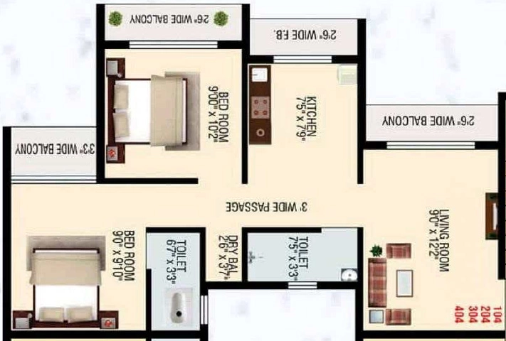 2 BHK Flat in Sagar Sargam Residency in Karjat, Thane - Image 916067