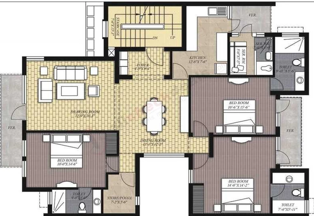 3 BHK Flat in Unitech Executive Floors in Mohali, Chandigarh - Image 912573