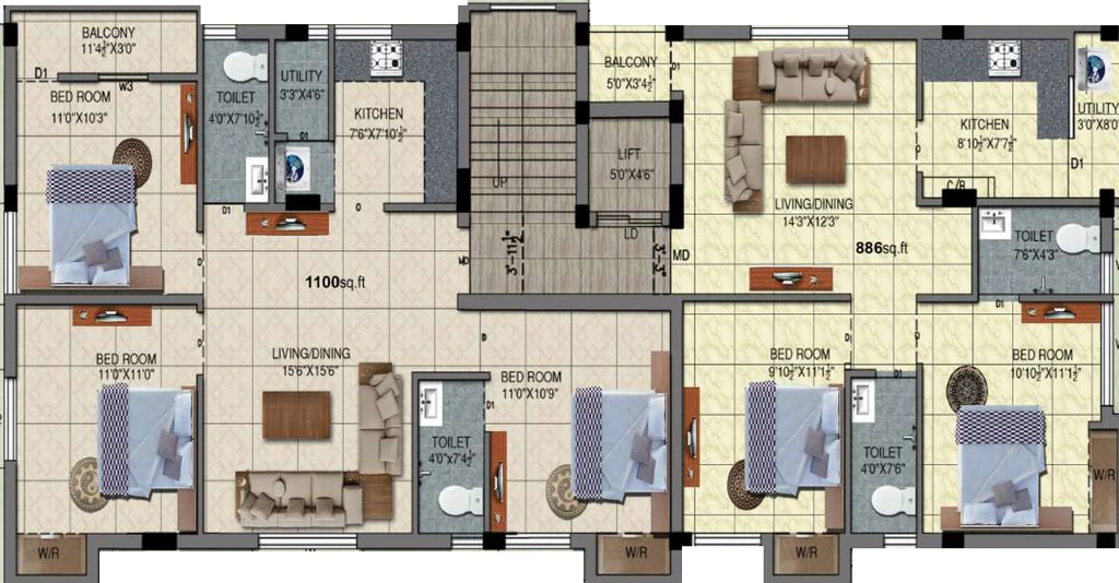 Floor Plan of SS Corner in Choolaimedu, Chennai - Image 390891