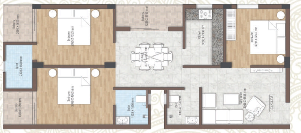 3 BHK Flat in Altzeb Rustic View in Trisulia, Bhubaneswar - Image 912635