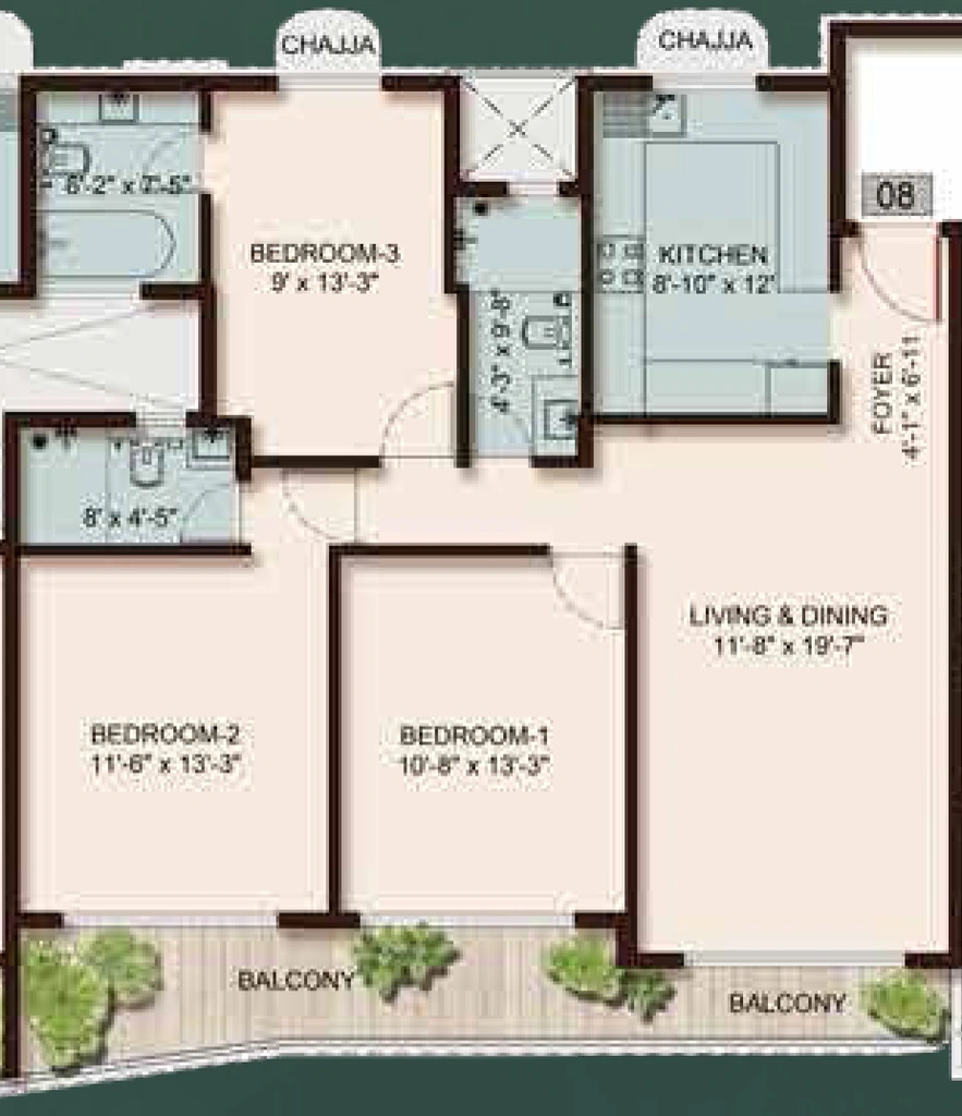 3 BHK Flat in Avant Park West in Vile Parle West, Mumbai - Image 912974