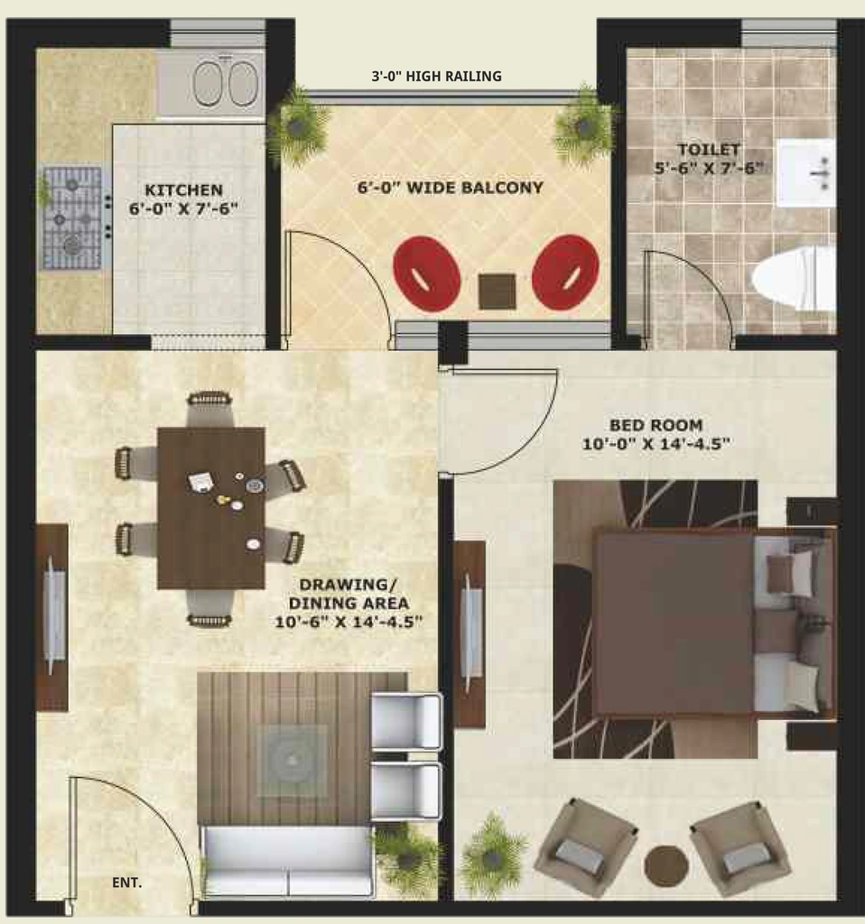 1 BHK Flat in GGP Noor Homes in Mohali, Chandigarh - Image 912594