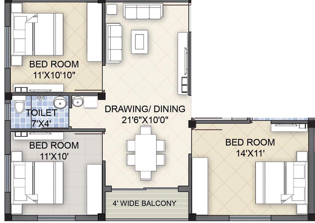 3 BHK Flat in Debolina Sai Sradha Enclave in Trisulia, Bhubaneswar - Image 912649