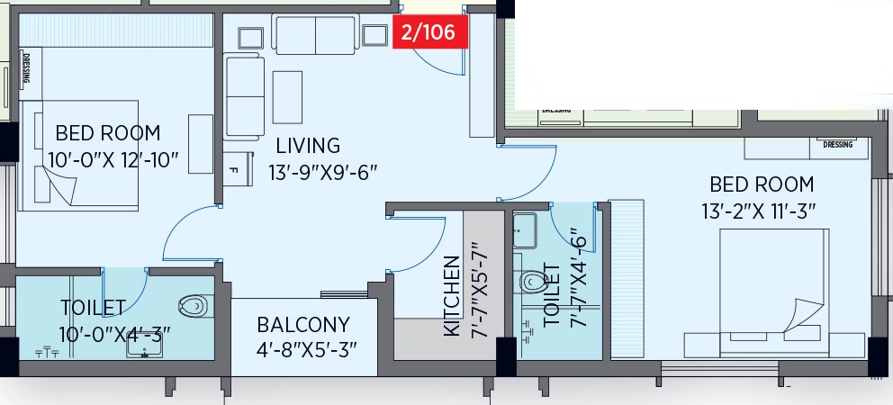 2 BHK Flat in Kandoi Kingston Business Parrk in Cuttack, Bhubaneswar - Image 912661