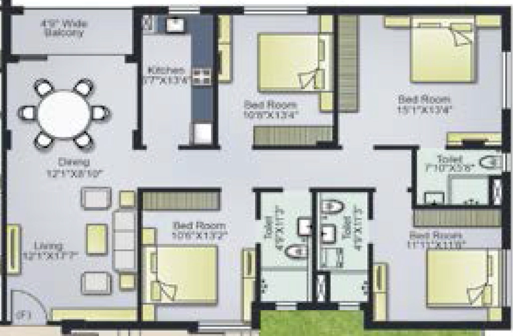 4 BHK Flat in Kandoi Kingston Residency in Cuttack, Bhubaneswar - Image 912666