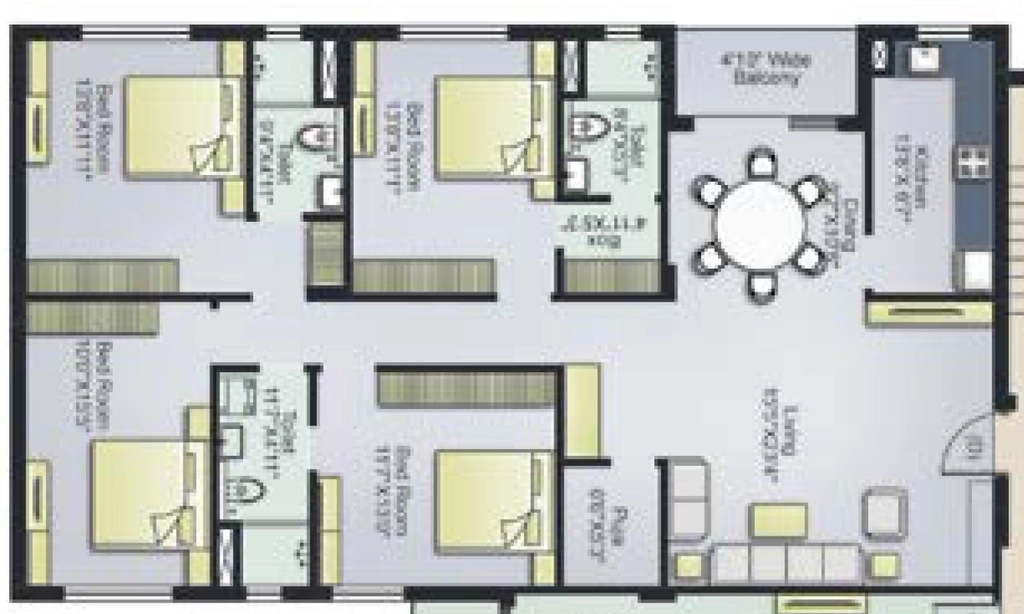 4 BHK Flat in Kandoi Kingston Residency in Cuttack, Bhubaneswar - Image 912667