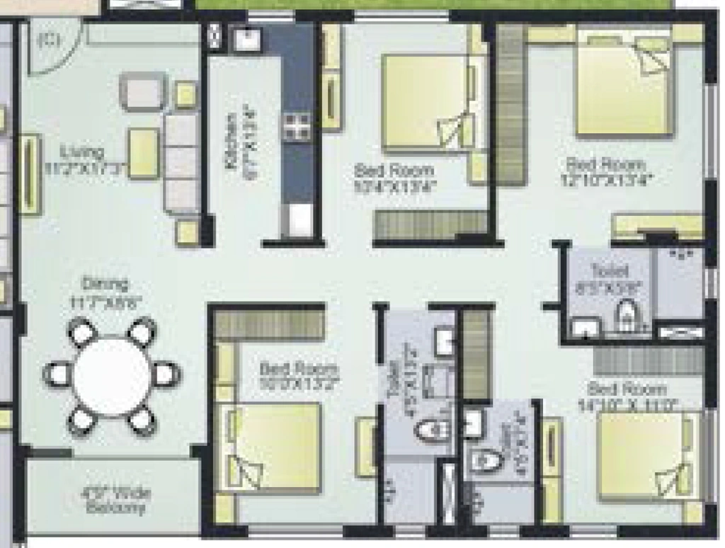 4 BHK Flat in Kandoi Kingston Residency in Cuttack, Bhubaneswar - Image 912665