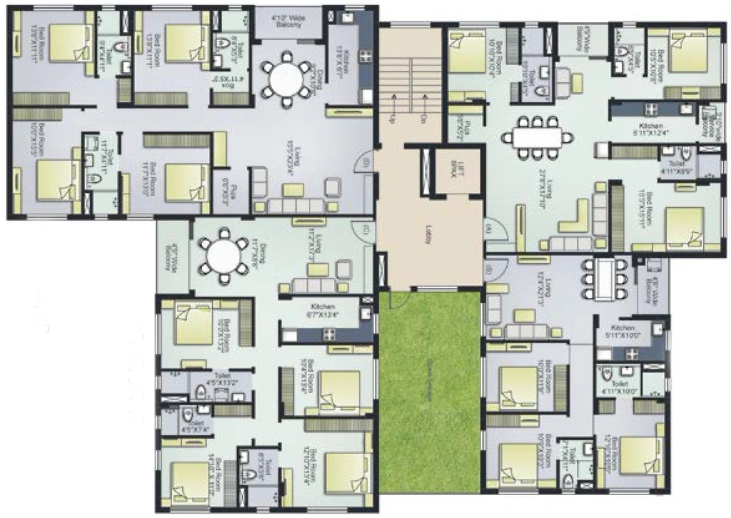 Floor Plan of Kandoi Kingston Residency in Cuttack, Bhubaneswar - Image 390878