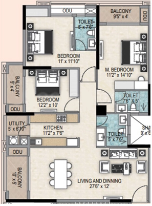 2 BHK Flat in JMG Skypark in Cuttack, Bhubaneswar - Image 912680