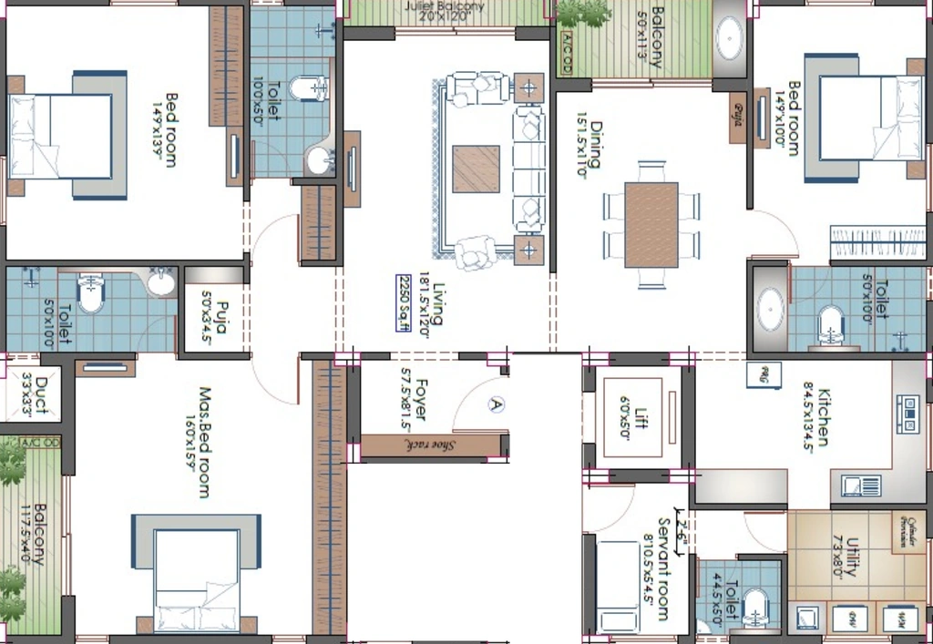 3 BHK Flat in Pushkar AV Serenity in Anna Nagar, Chennai - Image 912606