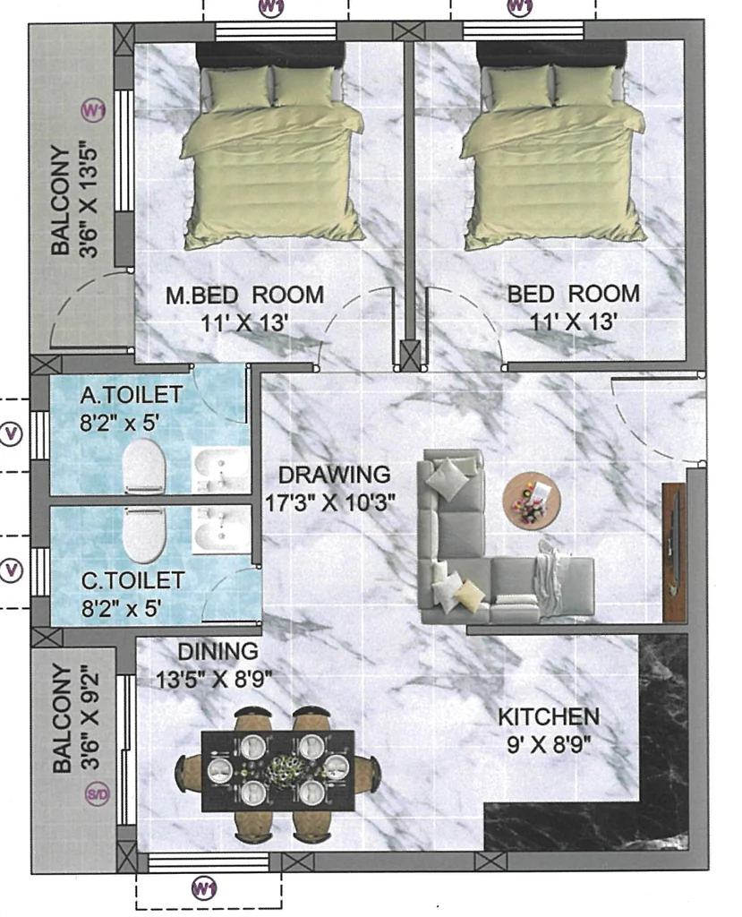 2 BHK Flat in Sai Parx Residency in Uttara, Bhubaneswar - Image 912783