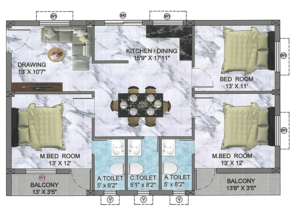 3 BHK Flat in Sai Parx Residency in Uttara, Bhubaneswar - Image 912785