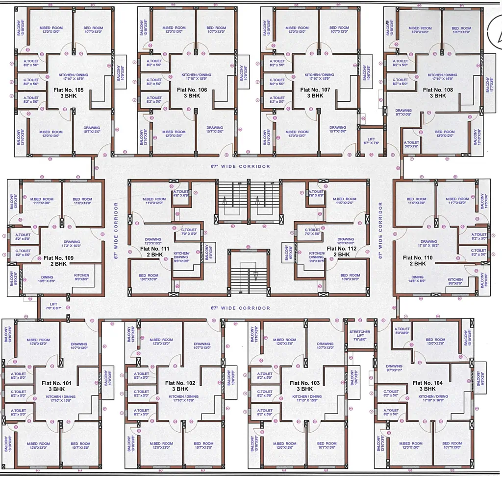 Floor Plan of Sai Parx Residency in Uttara, Bhubaneswar - Image 391131