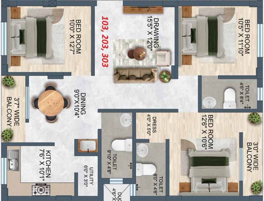 3 BHK Flat in Css Raman Homes in Uttara, Bhubaneswar - Image 912644