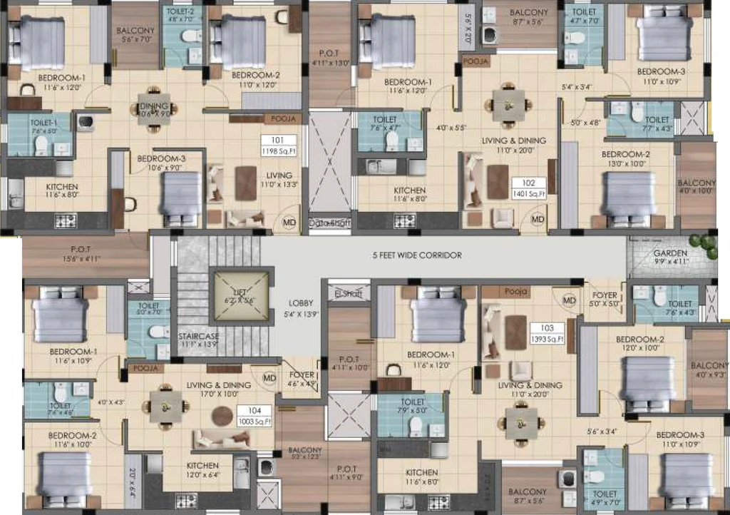 Floor Plan of Vikaan Sai Harmony in Kovilambakkam, Chennai - Image 390893