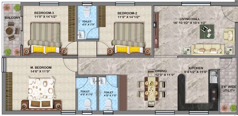 3 BHK Flat in Kap Sathvais Ashok Jubilant in Medipally, Hyderabad - Image 912721