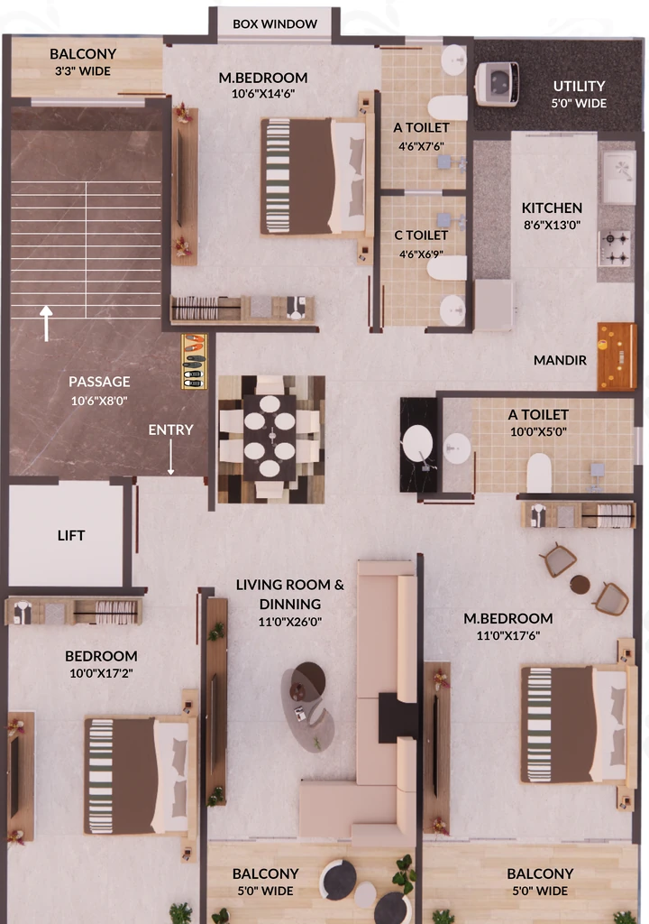 3 BHK Flat in Madhuprabha Prajakta Park in Abhyankar Nagar, Nagpur - Image 912633