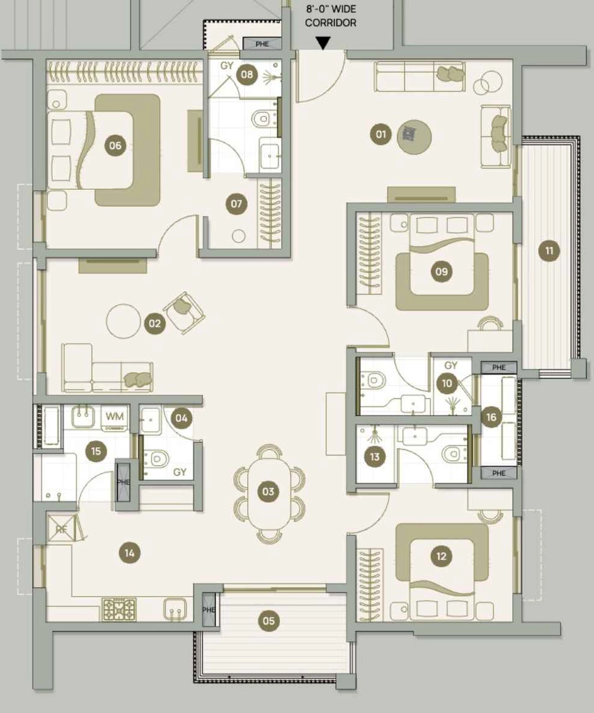 3 BHK Flat in Myscape Palma in Financial District, Hyderabad - Image 912738
