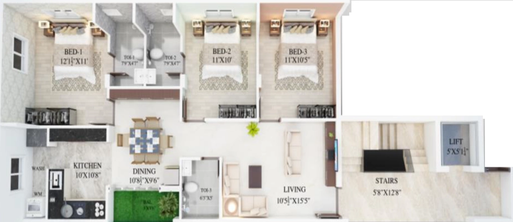 3 BHK Flat in Opera RMS Ashish in T Nagar, Chennai - Image 912646