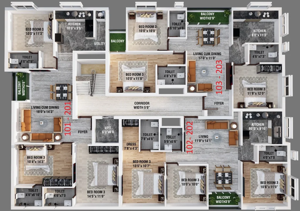 Floor Plan of Opera Sunrise in Perungudi, Chennai - Image 390895