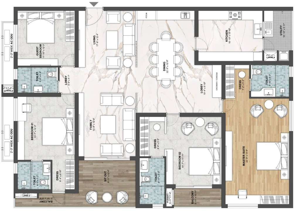 4 BHK Flat in Navanaami One in Kokapet, Hyderabad - Image 912741