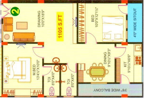 2 BHK Flat in Nirvana Incor in Pragathi Nagar, Hyderabad - Image 912719