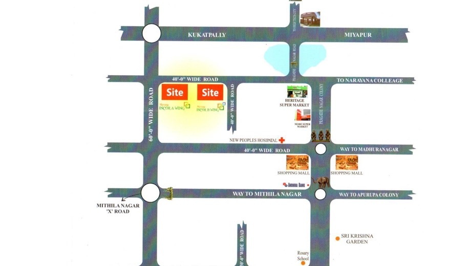 Location of Nirvana Incor in Pragathi Nagar, Hyderabad - Image 390979