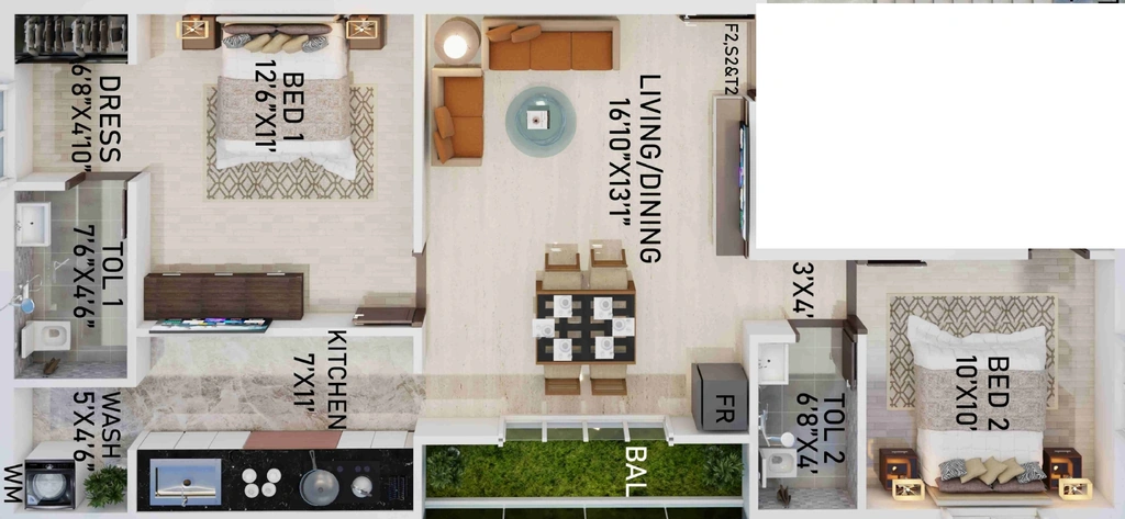 2 BHK Flat in Opera Siddhivinayak in T Nagar, Chennai - Image 912677