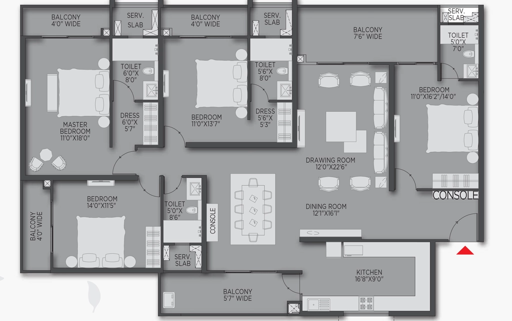 4 BHK Flat in SJD Royal Presidency in Raghunathpur, Bhubaneswar - Image 915694