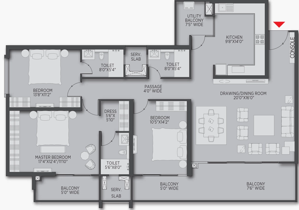 3 BHK Flat in SJD Royal Presidency in Raghunathpur, Bhubaneswar - Image 915693