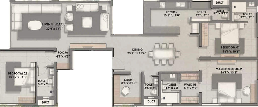 3 BHK Flat in Sanctuary X 24 in Adyar, Chennai - Image 912717