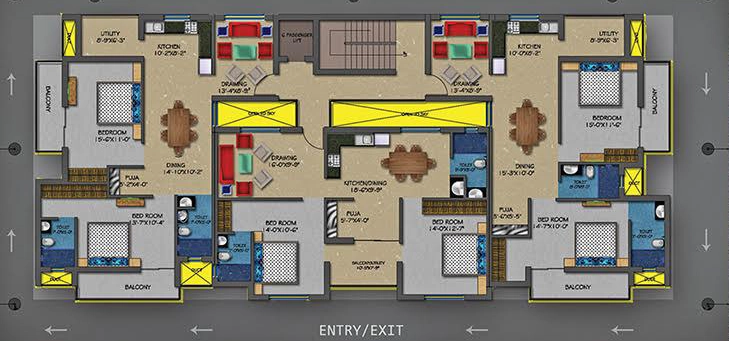 Floor Plan of Sulabh Pratham Residency in Kesora, Bhubaneswar - Image 397709