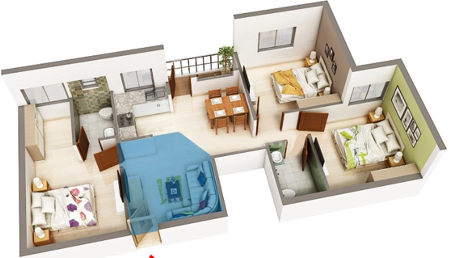 3 BHK Flat in DHPL Sahoo Residency in Mancheswar, Bhubaneswar - Image 912796