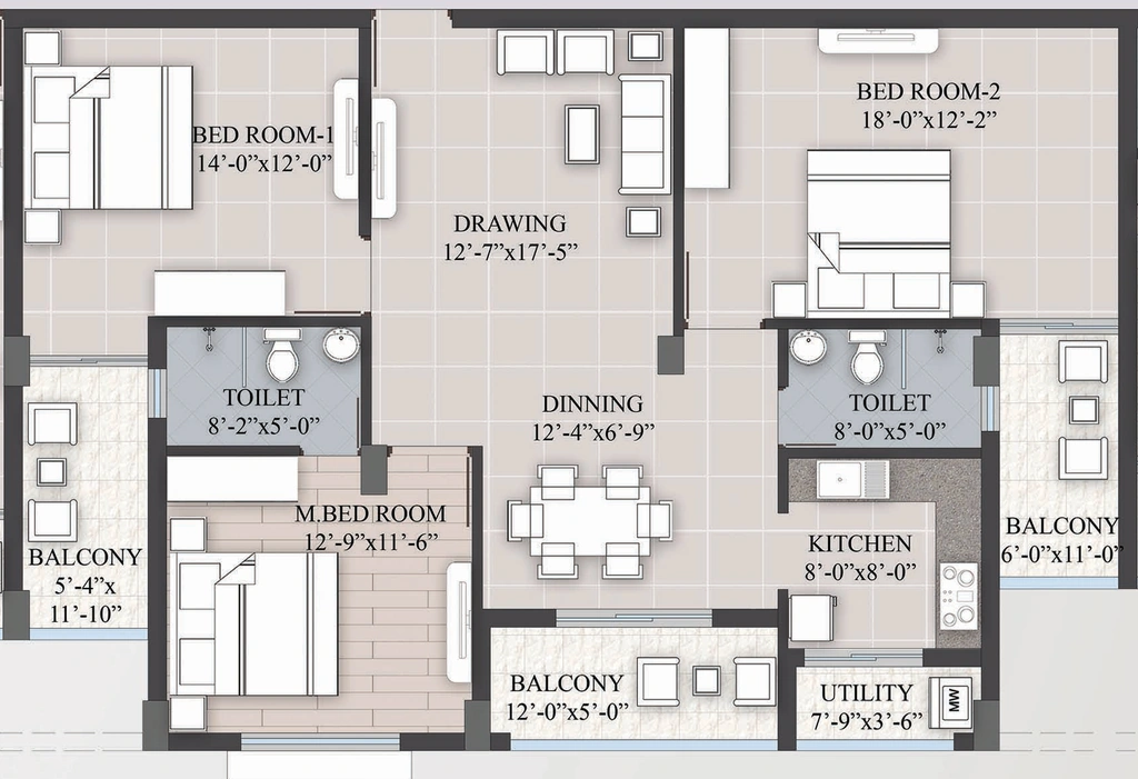 3 BHK Flat in Monument Euphoria in Sundarpur, Bhubaneswar - Image 912780