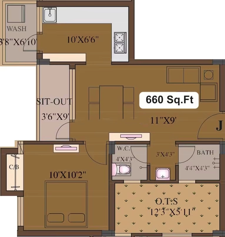 1 BHK Flat in Natwest Vivas in Singaperumal Koil, Chennai - Image 912745
