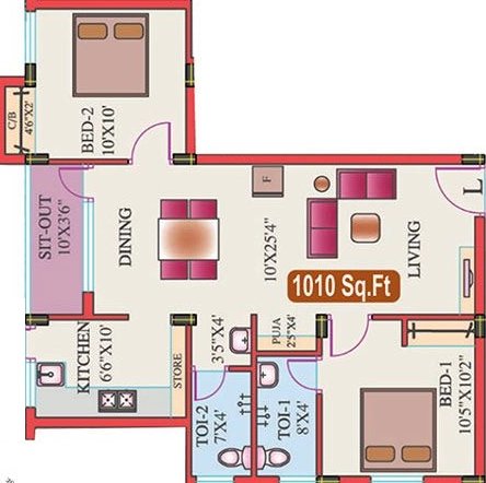 2 BHK Flat in Natwest Vivas in Singaperumal Koil, Chennai - Image 912749