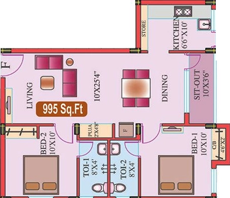 2 BHK Flat in Natwest Vivas in Singaperumal Koil, Chennai - Image 912748