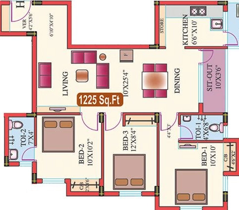 3 BHK Flat in Natwest Vivas in Singaperumal Koil, Chennai - Image 912751
