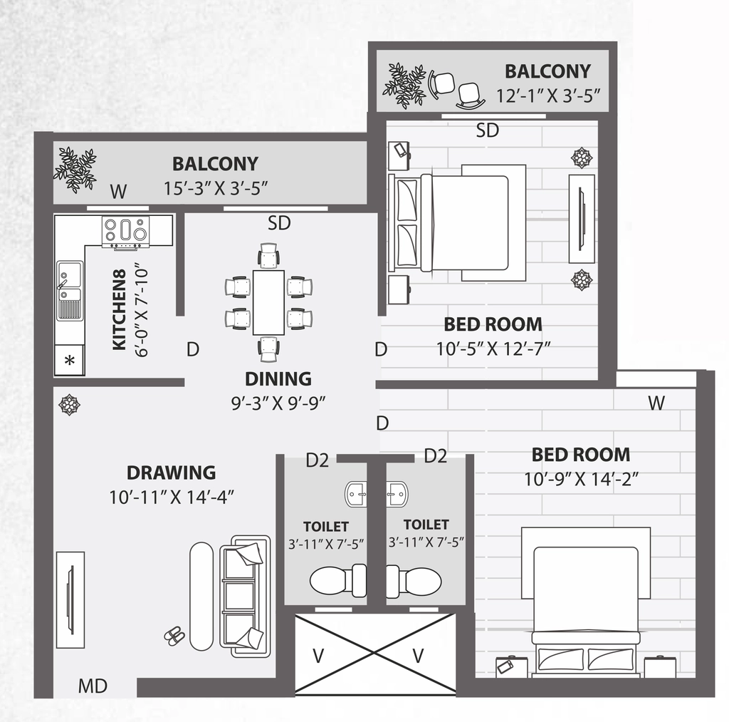 2 BHK Flat in Sidhivinayak Varunya in Sundarpur, Bhubaneswar - Image 915695