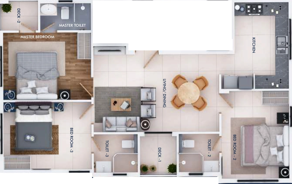 3 BHK Flat in Bluemoon Nivas in Ashok Nagar, Chennai - Image 912755