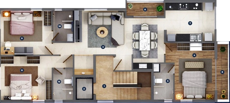 3 BHK Flat in Bluemoon Shaswat in Ashok Nagar, Chennai - Image 912756