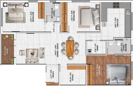 3 BHK Flat in Bluemoon Samriddhi in Ashok Nagar, Chennai - Image 912757
