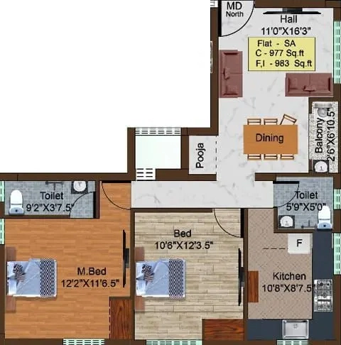 2 BHK Flat in Sri LR Akshayam in Perungudi, Chennai - Image 912759
