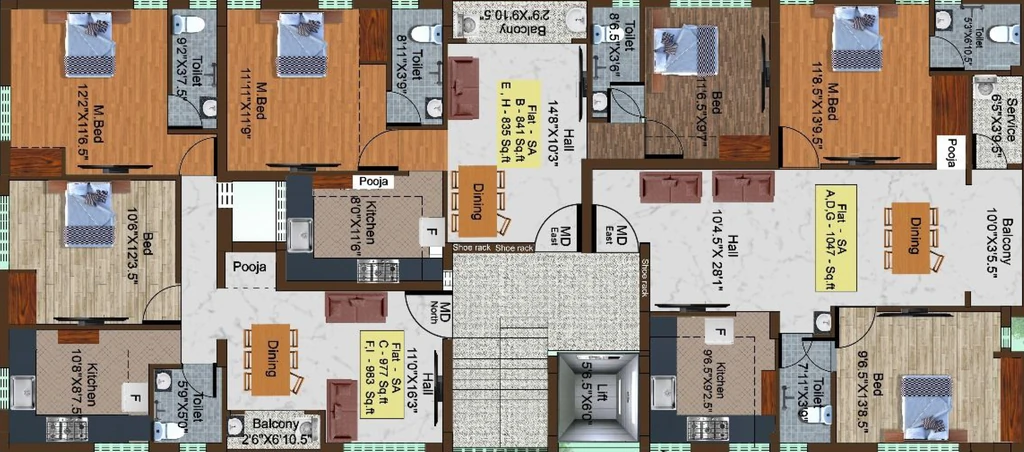 Floor Plan of Sri LR Akshayam in Perungudi, Chennai - Image 391079