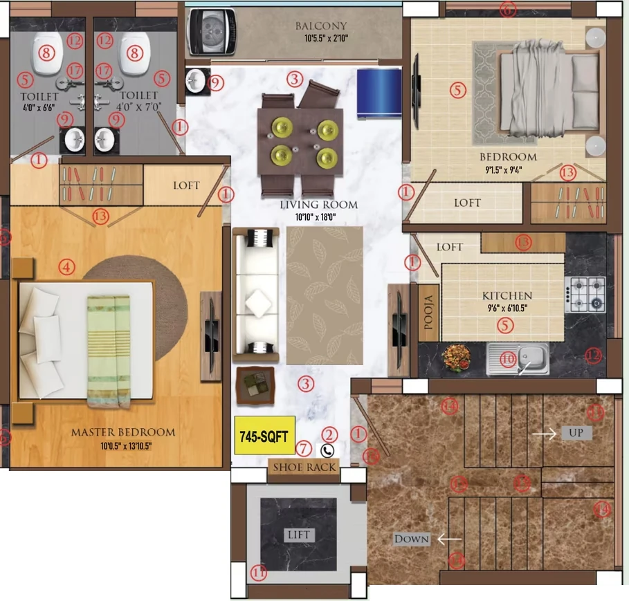 2 BHK Flat in Sri LR Apoorvam in Valasaravakkam, Chennai - Image 912767