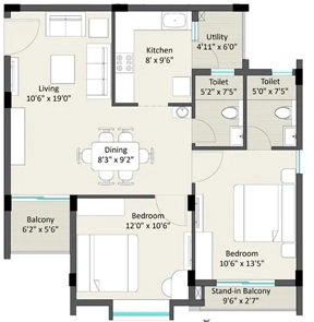 2 BHK Flat in Sriyam The Crest in Patharagadia, Bhubaneswar - Image 913185